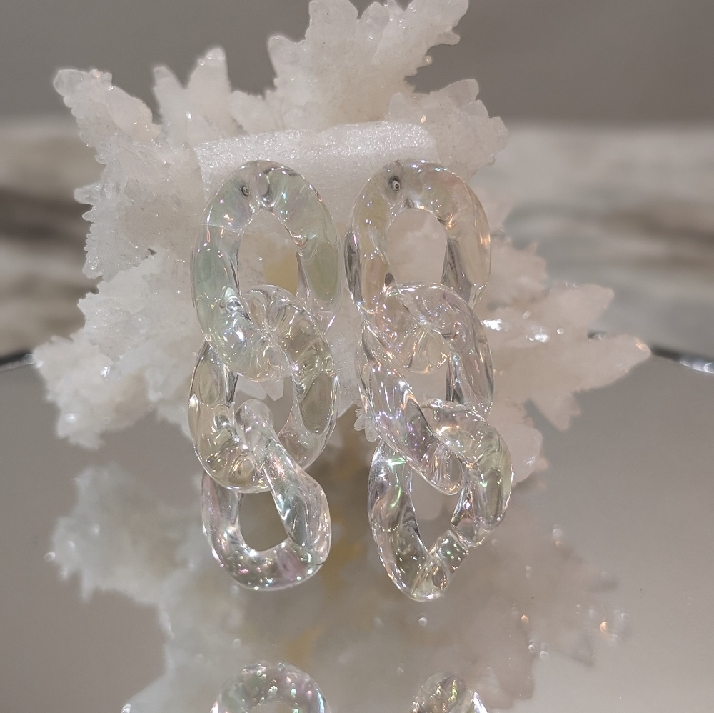 Chunky Acrylic Chain Earrings - Picture 3 of 5